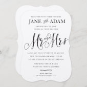Invitation Elégant M. & Mme Typography Mariage KRAFT (Devant / Derrière)