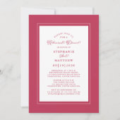 Invitation Elegant Magenta Red White Wedding Rehearsal Dinner (Devant)