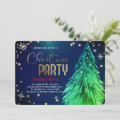 Invitation Elegant  Magical Christmas  Pines Festive (Debout devant)
