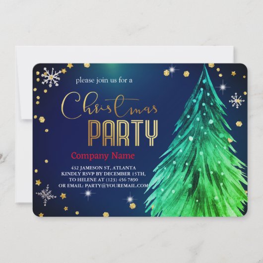 Invitation Elegant  Magical Christmas  Pines Festive (Devant)