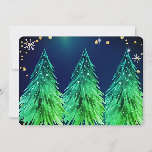 Invitation Elegant Magical Christmas Pines Festive (Dos)