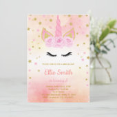 Invitation Elégant Magical Girl Party Card avec design floral (Debout devant)