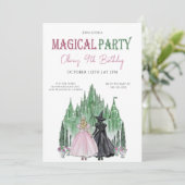 Invitation Elegant magical party girl Birthday (Debout devant)