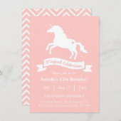Invitation Elégant Magique Unicorn Girls Anniversaire Party (Devant / Derrière)
