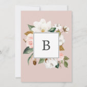 Invitation Élégant Magnolia | Blanc et Blush le Mariage de (Dos)