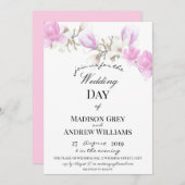 Invitation Élégant Magnolia Blossom Mariage (Devant / Derrière)