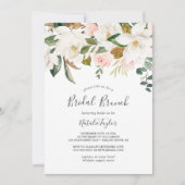 Invitation Élégant Magnolia | Brunch nuptial blanc et blanc (Devant)
