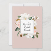 Invitation Élégant Magnolia | Brunch nuptial blanc et blanc (Dos)