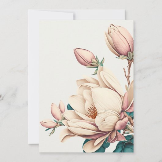 Invitation Élégant magnolia chic (Dos)