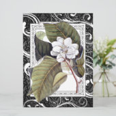 Invitation Elégant Magnolia Damask Southern Belle Mariage (Debout devant)