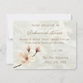 Invitation Elégant Magnolia, Dîner De Répétition Marbre blanc (Devant)