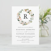 Invitation Élégant Magnolia et Blush Floral Mariage (Debout devant)