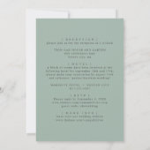 Invitation Elegant Magnolia Eucalyptus Détails Mariage et (Dos)