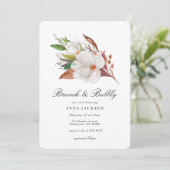 Invitation Elégant Magnolia Floral Bridal Brunch Douche (Debout devant)