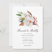 Invitation Elégant Magnolia Floral Bridal Brunch Douche (Devant)