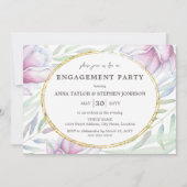 Invitation Élégant Magnolia Floral Engagement Party (Devant)