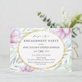 Invitation Élégant Magnolia Floral Engagement Party (Debout devant)