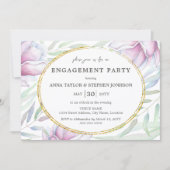 Invitation Élégant Magnolia Floral Engagement Party (Devant)