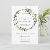 Invitation Élégant Magnolia Floral Greenery Mariage (Debout devant)