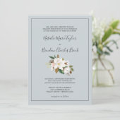 Invitation Élégant Magnolia | Mariage officiel gris bleu (Debout devant)
