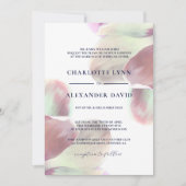 Invitation Élégant Magnolia Mariage rose et blanc (Devant)