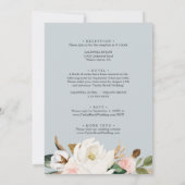 Invitation Élégant Magnolia | Noir tout en un Mariage (Dos)