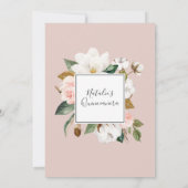 Invitation Élégant Magnolia | Quinceañera blanc et blanc (Dos)