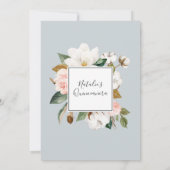 Invitation Élégant Magnolia | Quinceañera noir et blanc (Dos)