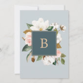 Invitation Élégant Magnolia | Turquoise et blanc Le Mariage d (Dos)