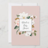 Invitation Élégant Magnolia | White and Blush C'est une fille (Dos)