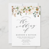 Invitation Elégant Magnolias blanc et Mariage floral (Devant)