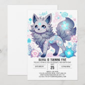 Invitation Elégant Majestic Wolf Digital Anniversaire (Devant / Derrière)