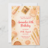 Invitation Elegant Makeup Birthday Party (Devant)
