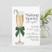 Invitation Elegant Making Spirits Bright Holiday party (Debout devant)