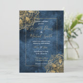 Invitation Elégant Mandala Blue Whimsy Design (Debout devant)