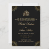 Invitation Elégant Mandala d'or Noir musulman mariage musulma (Devant)
