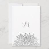 Invitation Elégant mandala floral argent blanc Enregistrer la (Dos)