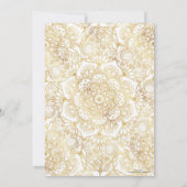 Invitation Élégant Mandala Floral Or Blanc (Dos)