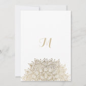 Invitation Elégant mandala floral or blanc Enregistrer la dat (Dos)