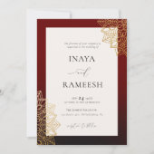 Invitation Elégant Mandala Rouge Indien (Devant)
