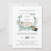 Invitation Élégant Manoir De Château | Mariage de voyage Cres (Devant)