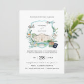 Invitation Élégant Manoir De Château | Mariage de voyage Cres (Debout devant)