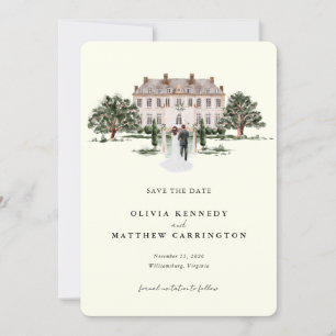 Invitation Elégant Manoir De Pays Ranch Photo Enregistrer l