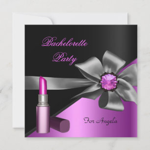 Invitation Élégant Maquillage à Lèvres Rose Noir pour Enterre