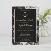 Invitation Élégant Marble Law School Graduation Party (Debout devant)