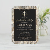 Invitation Élégant Marble Stone Law School Graduation Party (Debout devant)