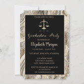 Invitation Élégant Marble Stone Law School Graduation Party (Devant)