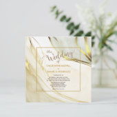 Invitation Elégant marbre blanc or Mariage moderne (Debout devant)