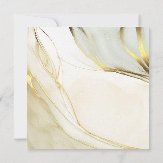 Invitation Elégant marbre blanc or Mariage moderne (Dos)