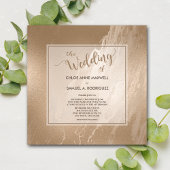 Invitation Élégant Marbre d'or antique Mariage moderne